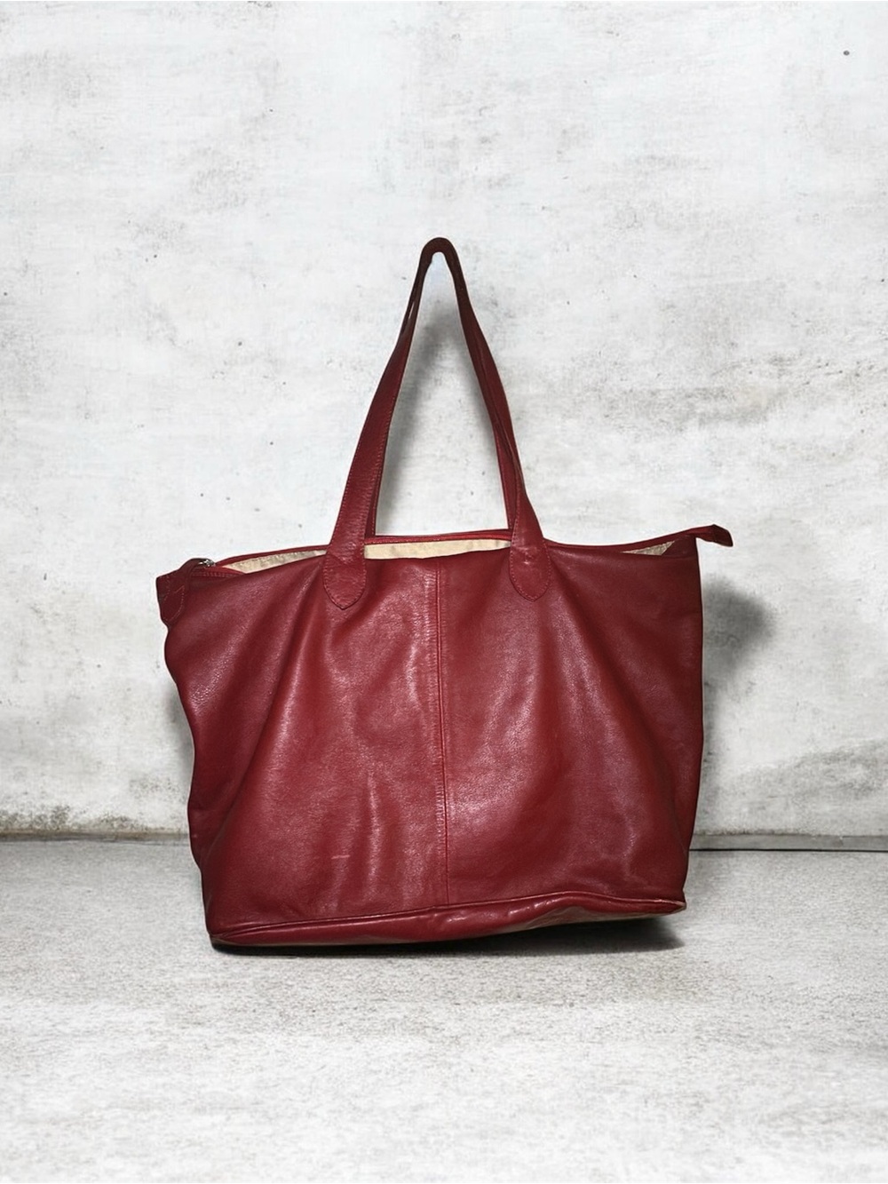 Cavalcanti Genuine Leather (made in Italy)  Tote in Burgundy